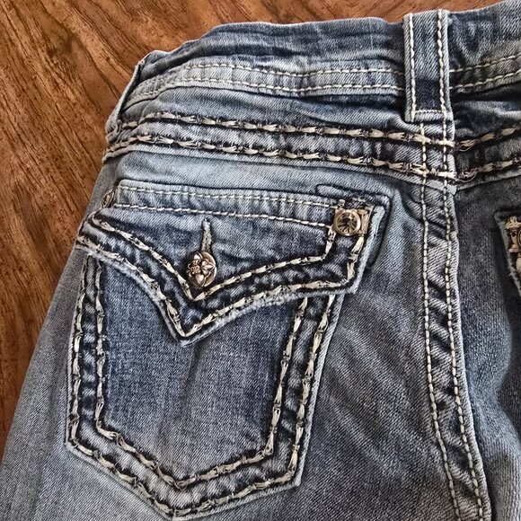 Miss Me Distressed Jeans Women's SZ 29 Boot Cut Inseam 33 - Picture 12 of 16